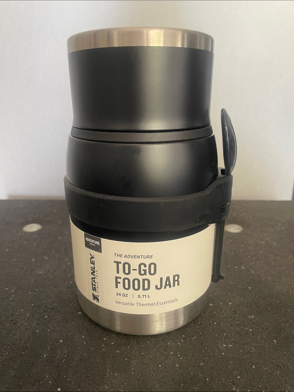 Stanley Black and Silver Insulated Food Jar 24 oz.